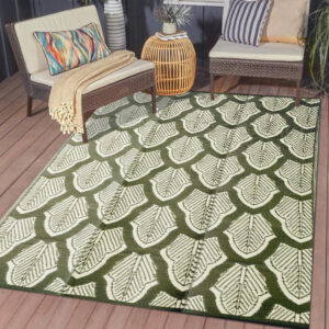 Outdoor rug for patios 6’x9’ waterproof reversible patio mat, plastic outdoor rug for RV, camping