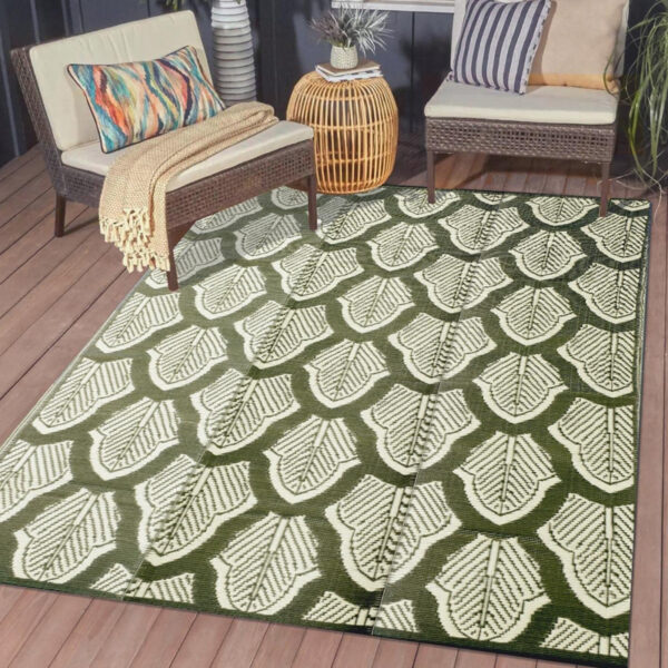 8 Outdoor rug for patios 6’x9’ waterproof reversible patio mat, plastic outdoor rug for RV, camping